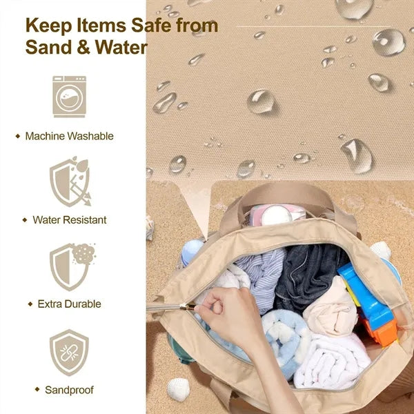 Large Capacity Waterproof Mesh Beach Tote Bag