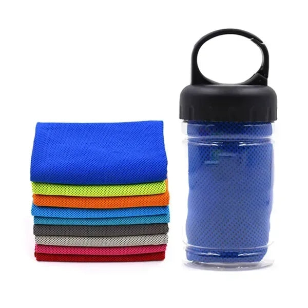 Sports Cooling Towel with Container Bottle