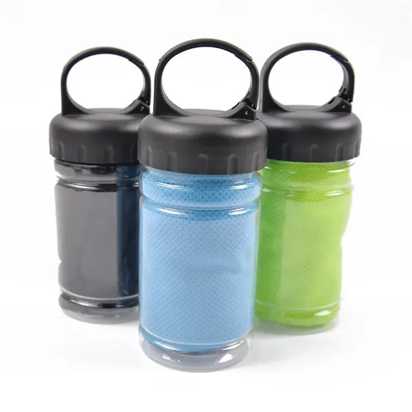 Sports Cooling Towel with Container Bottle