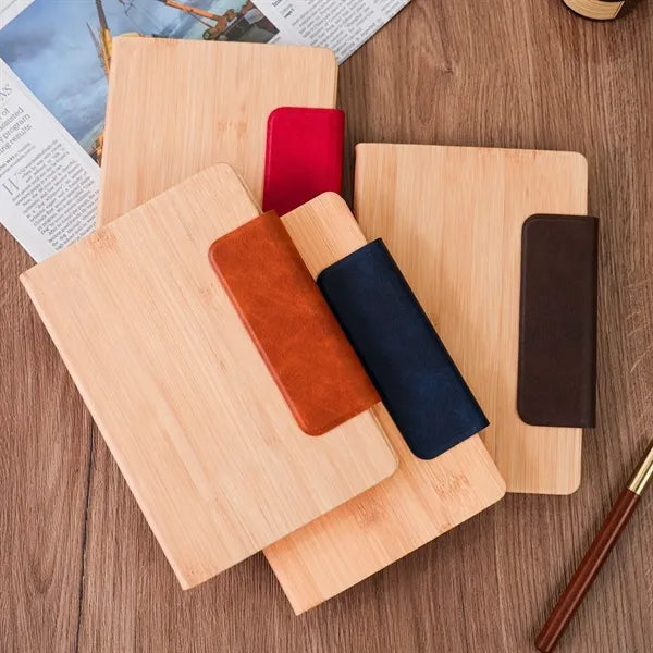 Bamboo Grain Magnetic Notebook