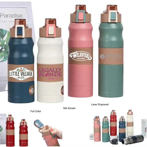 17/23 oz Dual-Lock Double Wall Stainless Steel Sports Bottle