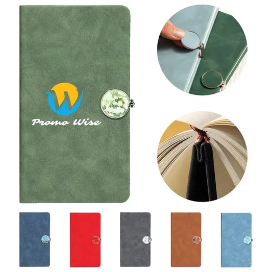 Durable A6 Gold Stamping Notebook with Plastic Buckle