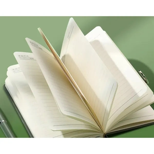 Durable A6 Gold Stamping Notebook with Plastic Buckle