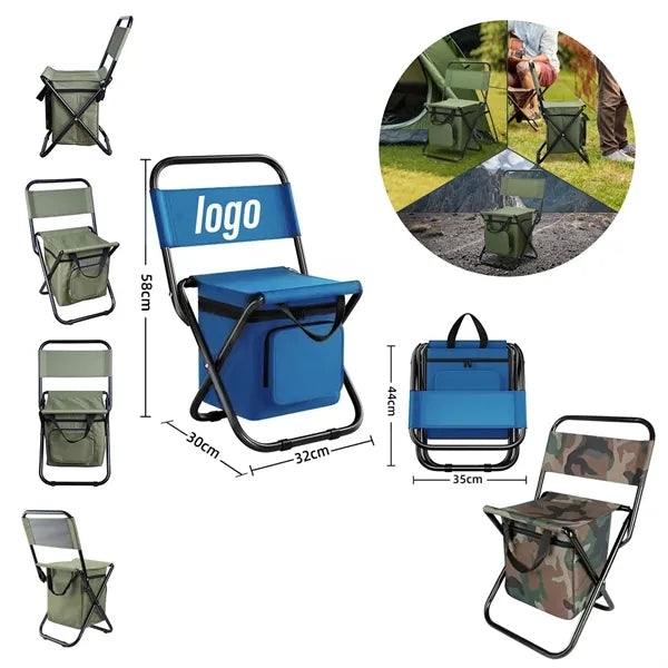 Insulated Cooler Folding Chair for Camping/Beach/Fishing
