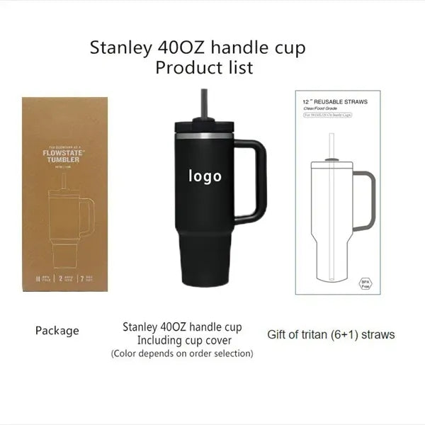 30oz Insulated Tumbler with Handle and Straw
