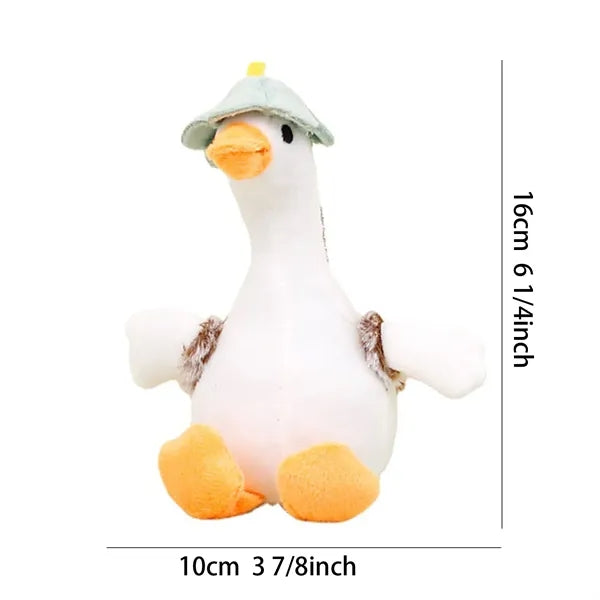 6 Inch Playful Hat Wearing Goose Plush Keychain Charm