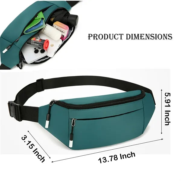 Spacious 3-Zipper Fanny Pack for Hands-Free Convenience