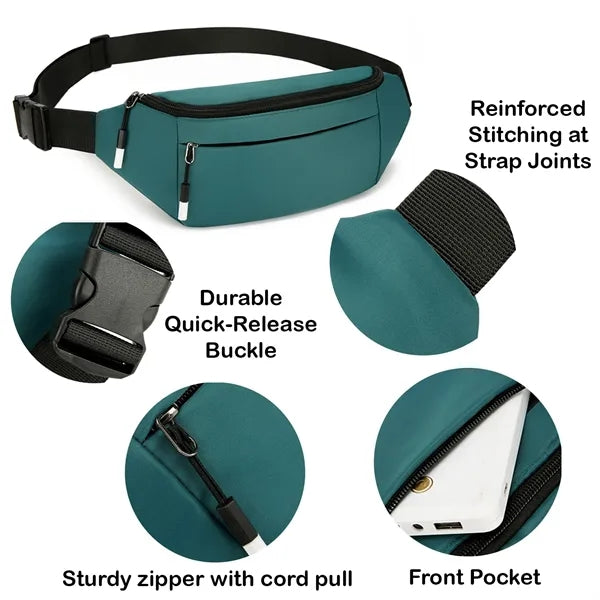 Spacious 3-Zipper Fanny Pack for Hands-Free Convenience