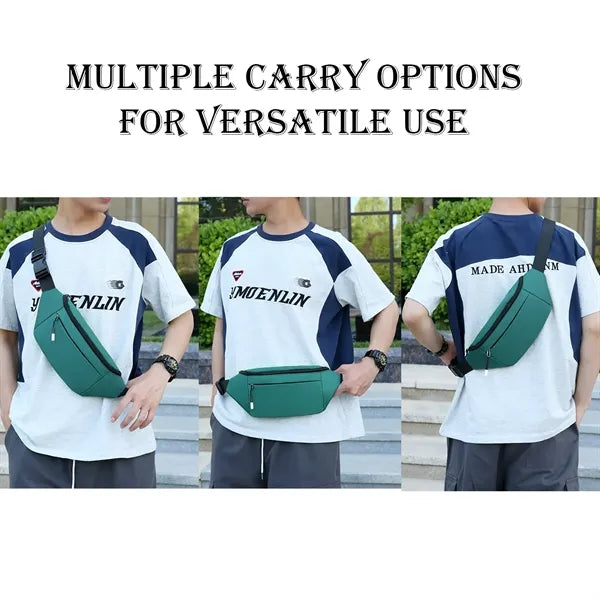 Spacious 3-Zipper Fanny Pack for Hands-Free Convenience