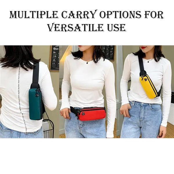 Compact Sports Waist Pack with Dual Pockets and Earbud Slot