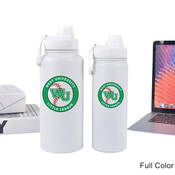 12 to 40 oz Wide-Mouth Stainless Steel Bottle with Loop Lid