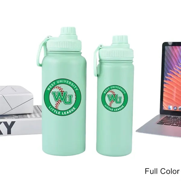 12 to 40 oz Wide-Mouth Stainless Steel Bottle with Loop Lid