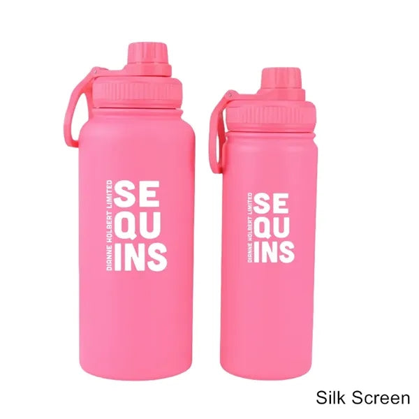 12 to 40 oz Wide-Mouth Stainless Steel Bottle with Loop Lid
