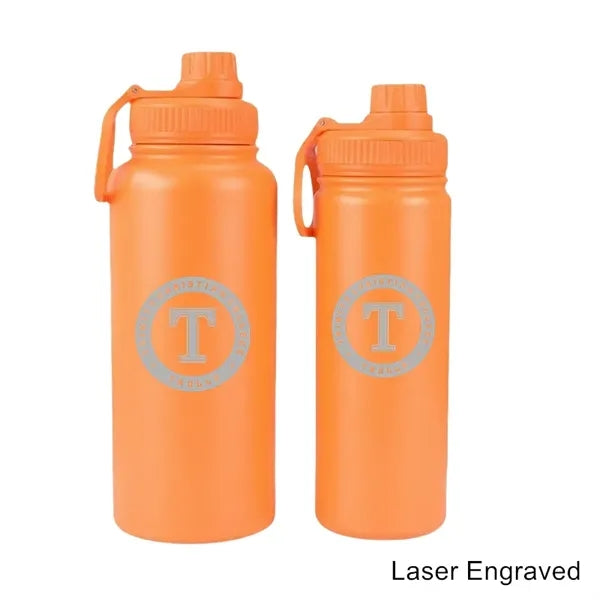 12 to 40 oz Wide-Mouth Stainless Steel Bottle with Loop Lid