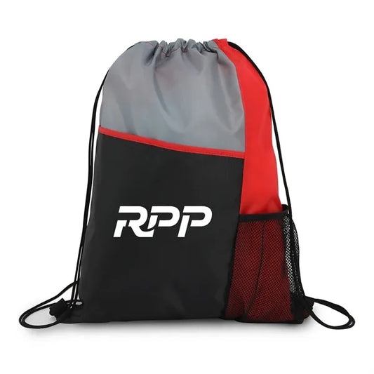 Slant Pocket Drawstring Sports Backpack