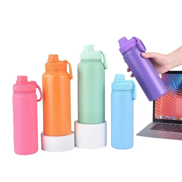 12 to 40 oz Wide-Mouth Stainless Steel Bottle with Loop Lid