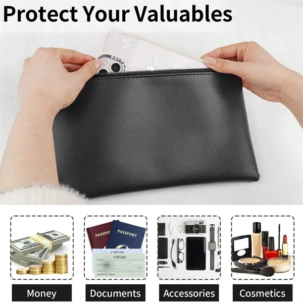 PU Leather Cash Pouch with Zipper