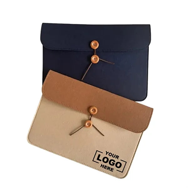 Felt A4 File Pouch With Button Closure