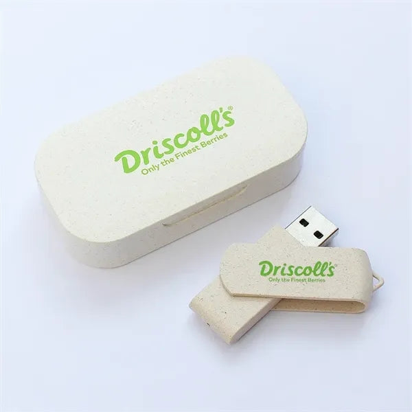 Wheat Straw USB Flash Drive with Case