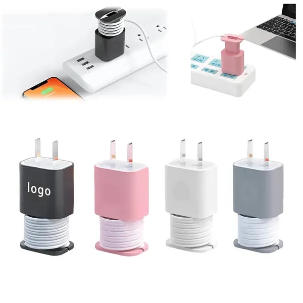 2 In 1 Silicone Charger Protector with Cord Wrap