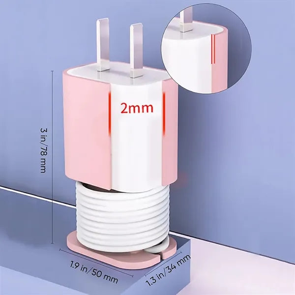 2 In 1 Silicone Charger Protector with Cord Wrap