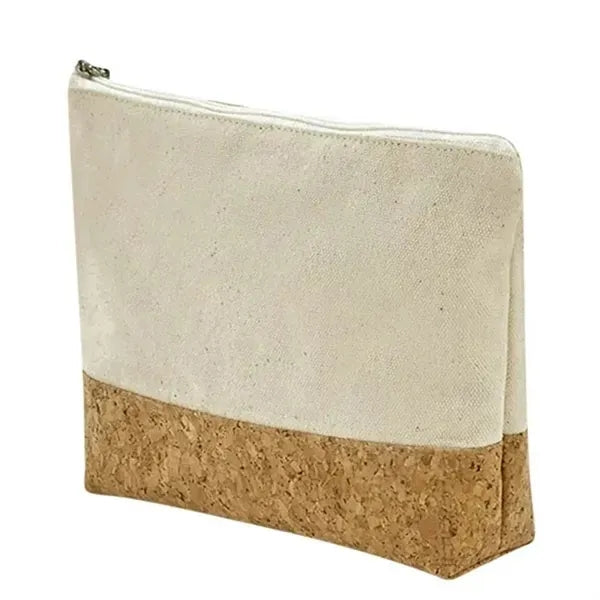 Canvas Combine Cork Cosmetic Bag