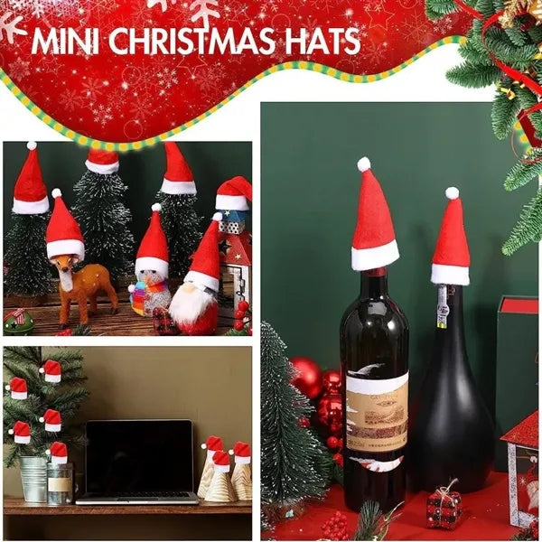 Mini Santa Hats, Cup Bottle Covers