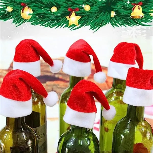 Mini Santa Hats, Cup Bottle Covers