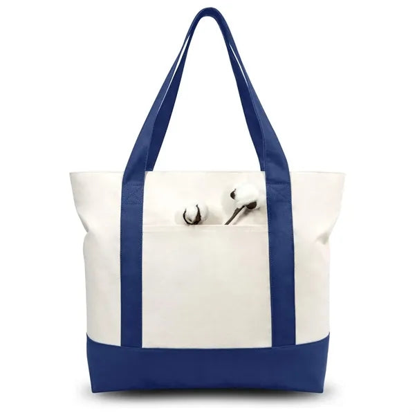 Canvas Tote Bag with External Pocket
