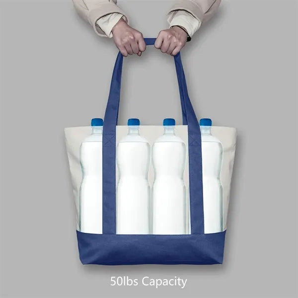 Canvas Tote Bag with External Pocket
