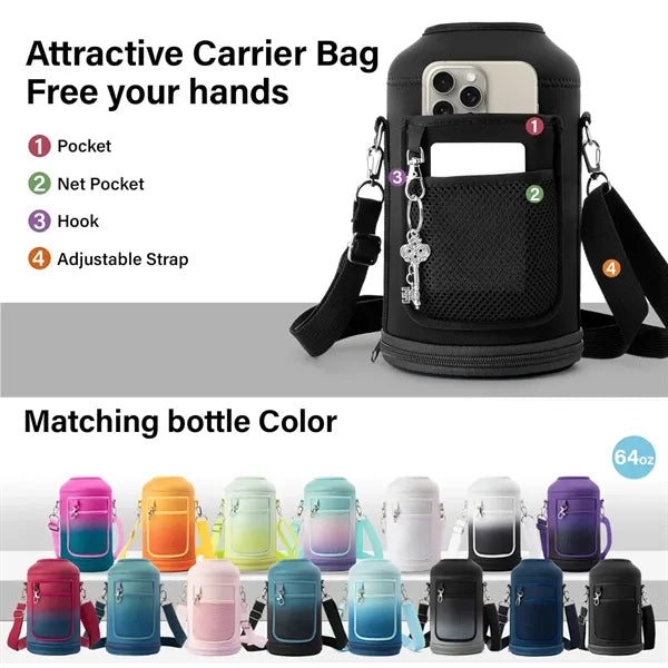 64 oz Insulated Water Bottle Gift Set