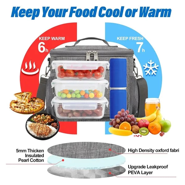 Insulated Lunch Tote-Thermal Food Container-Portable Coo