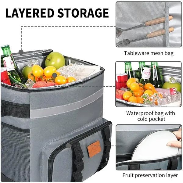 Portable Cooler With Wheels And Handle