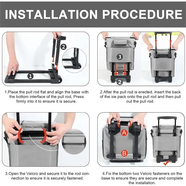 Portable Cooler With Wheels And Handle