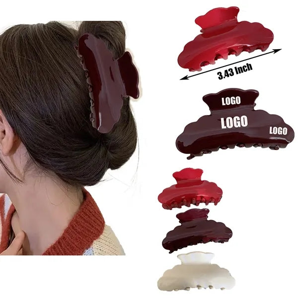 Fashion Girl Solid Color 3.43Inch Cloud Acetate Hair Clip