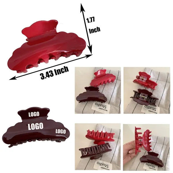 Fashion Girl Solid Color 3.43Inch Cloud Acetate Hair Clip