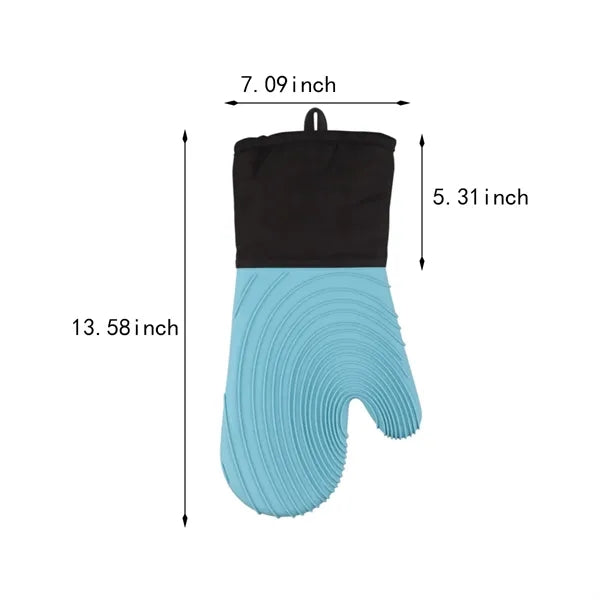 Kitchen grilling heat resistant silicone oven mitts gloves
