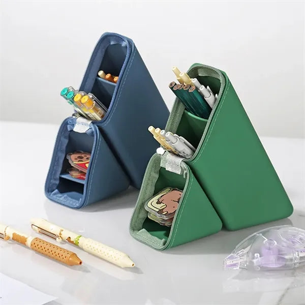 Large-Capacity Silicone Pencil Case Travel Makeup Brush Hold