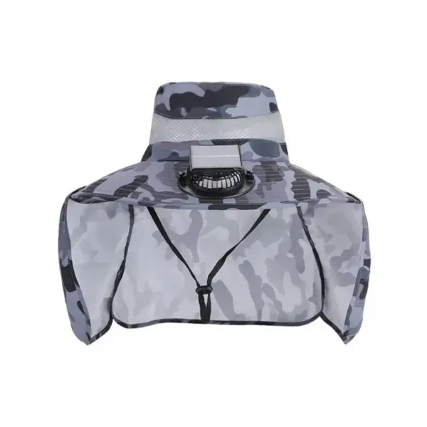 Wide Brim Sun Hat With Solar Fan