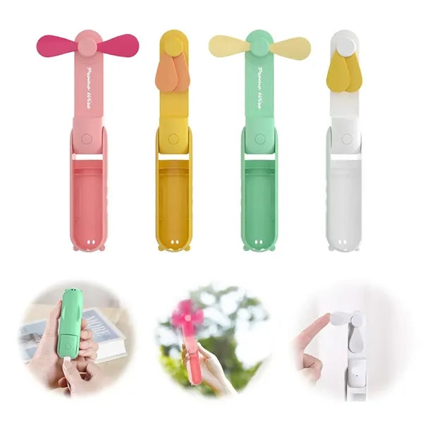 Pocket-Sized Portable USB Rechargeable Folding Handheld Fan