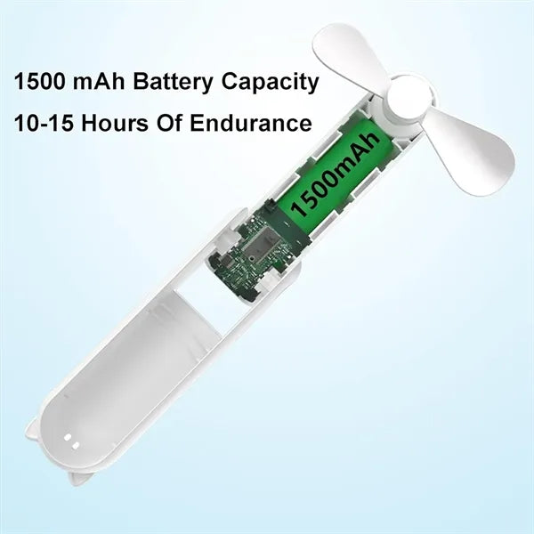 Pocket-Sized Portable USB Rechargeable Folding Handheld Fan
