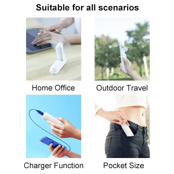 Pocket-Sized Portable USB Rechargeable Folding Handheld Fan