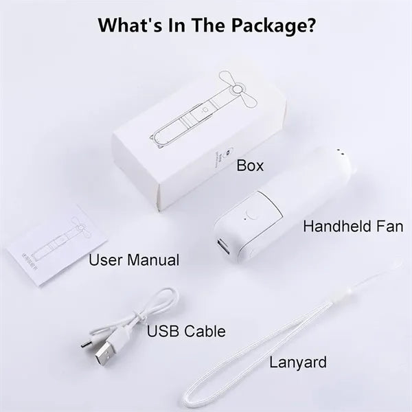 Pocket-Sized Portable USB Rechargeable Folding Handheld Fan