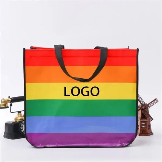 Rainbow Laminated Non Woven Tote Bag