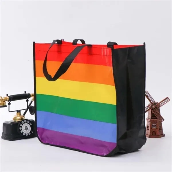 Rainbow Laminated Non Woven Tote Bag