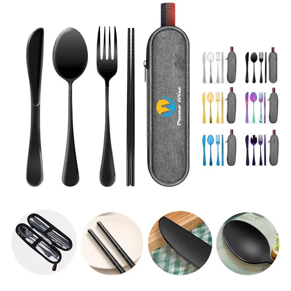 Portable Stainless Steel 4 Pieces Travel Silverware Set