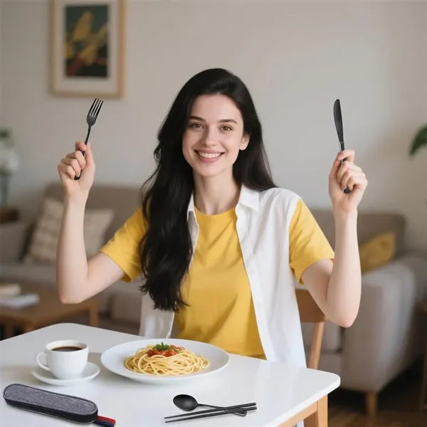 Portable Stainless Steel 4 Pieces Travel Silverware Set