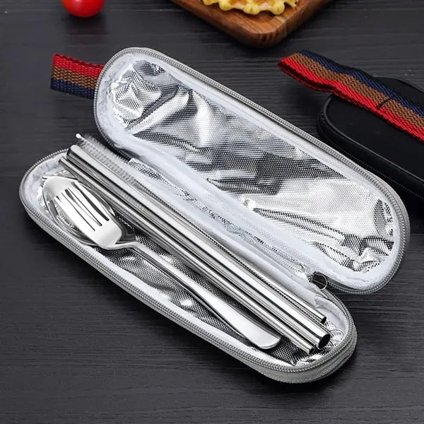 Portable Stainless Steel 4 Pieces Travel Silverware Set