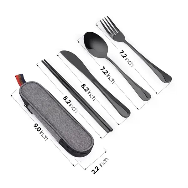 Portable Stainless Steel 4 Pieces Travel Silverware Set