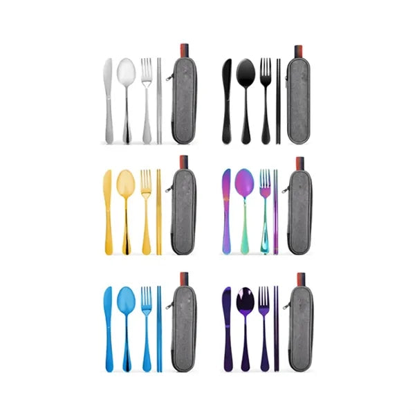 Portable Stainless Steel 4 Pieces Travel Silverware Set